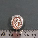 4 انگشتر عقیق یمن مردانه با حکاکی رضا غریب الغربا - کد 8247 - تصویر 4