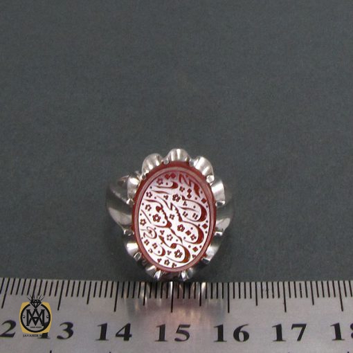 4 انگشتر عقیق یمن مردانه با حکاکی یا حجه بن الحسن العسکری - کد 8253 - تصویر 4