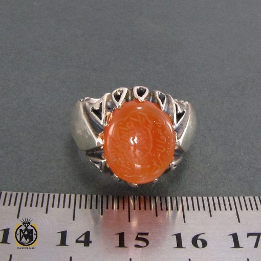 انگشتر عقیق یمن مردانه با حکاکی سوره کوثر - کد 8255 - تصویر 4