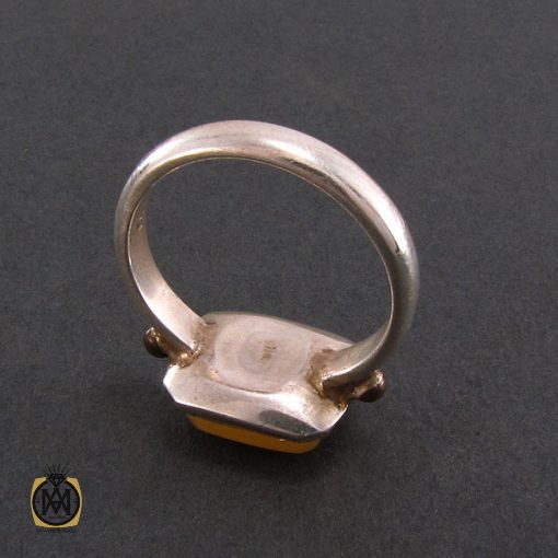 انگشتر عقیق یمن مردانه با حکاکی شرف الشمس استاد ضابطی - کد 8264 - تصویر 4