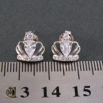 4 گوشواره نقره زنانه طرح تاج- کد 5032 - تصویر 3