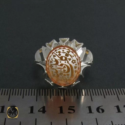 انگشتر عقیق یمن مردانه با حکاکی توکلت علی الله - کد 8272 - تصویر 4