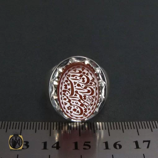 انگشتر عقیق یمن با حکاکی بابی انت و امی یا امیرالمومنین - کد 8284 - تصویر 4