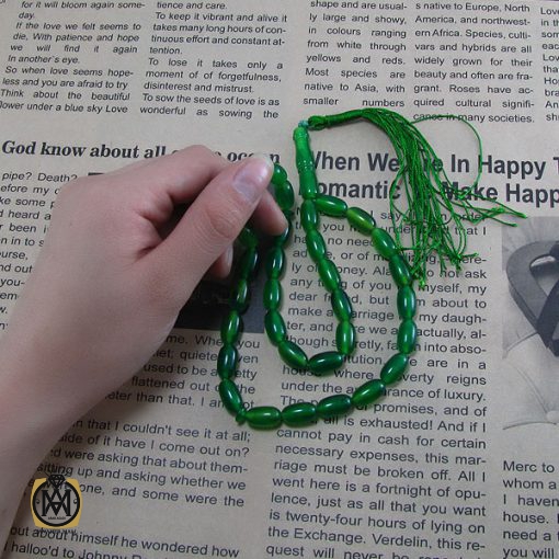 4 تسبیح کهربای پودری 33 دانه هلی - کد 4078 - تصویر 4