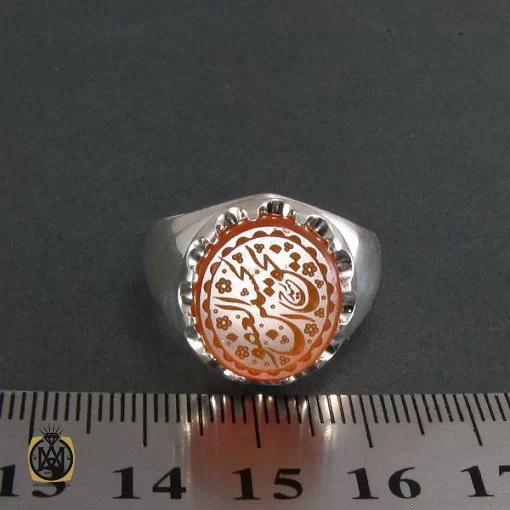 انگشتر عقیق یمن با حکاکی العفو بحق الحسین - کد 8287 - تصویر 4