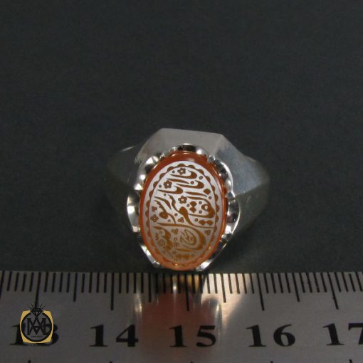 انگشتر عقیق یمن با حکاکی یا اباالقاسم یا رسول الله - کد 8289 - تصویر 4