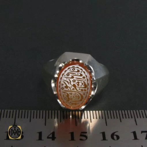 انگشتر عقیق یمن با حکاکی یا اباالقاسم یا رسول الله - کد 8289 - تصویر 4