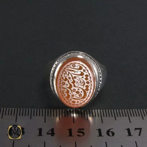 انگشتر عقیق یمن با حکاکی یا اباعبدالله الحسین - کد 8290 - تصویر 4