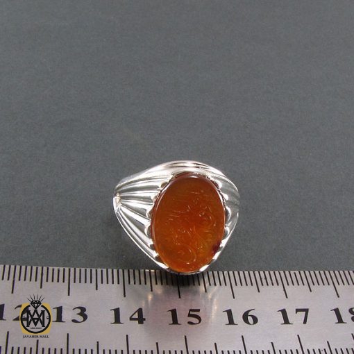 انگشتر عقیق یمن با حکاکی یا مولای یا امیرالمومنین - کد 8291 - تصویر 3