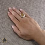 4 انگشتر عقیق یمن مردانه با حکاکی یا فاطمه اشفعی لنا فی الجنه - کد 8292 - تصویر 4