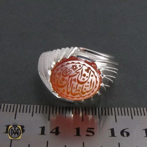 انگشتر عقیق یمن با حکاکی سلطان اباالحسن - کد 8293 - تصویر 4