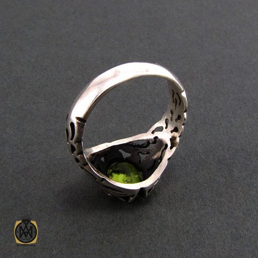 انگشتر نقره مردانه با نگین زبرجد - کد 8172 - تصویر 4