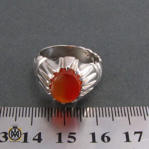 انگشتر عقیق یمن دور چنک شبکه ای مردانه - کد 8305 - تصویر 4