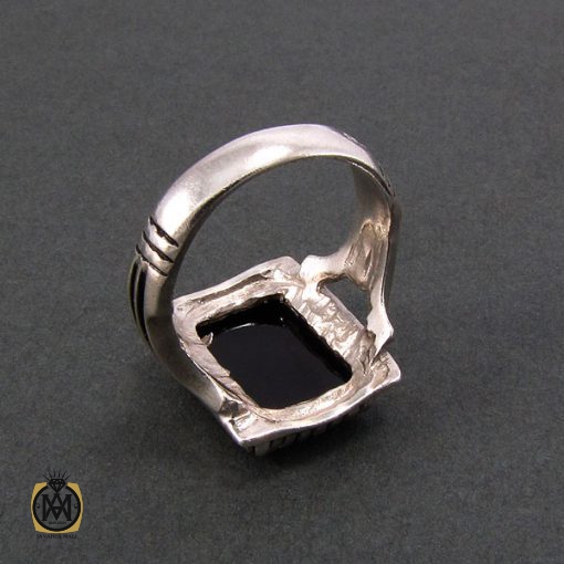 4 انگشتر عقیق سیاه مردانه - کد 8307 - تصویر 4