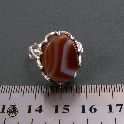 انگشتر عقیق سلیمانی مردانه - کد 8308 - تصویر 4