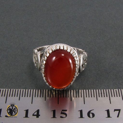 انگشتر عقیق قرمز مردانه - کد 8309 - تصویر 4