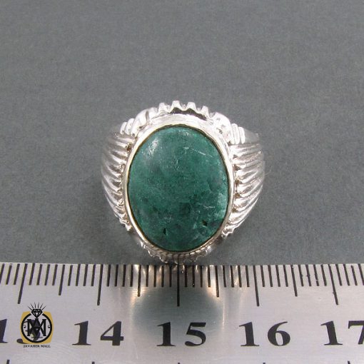 انگشتر عقیق سبز مردانه - کد 8311 - تصویر 4