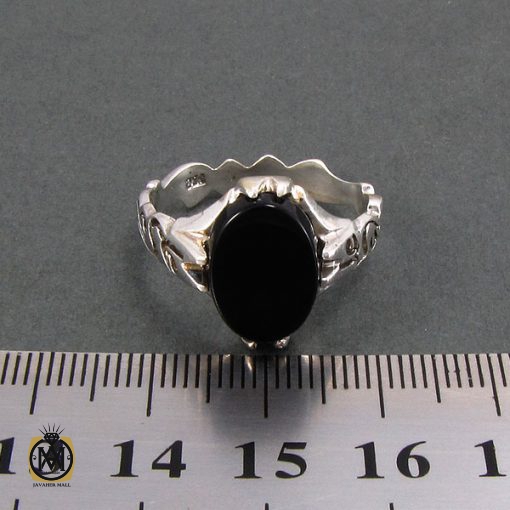 انگشتر عقیق سیاه مردانه - کد 8316 - تصویر 4