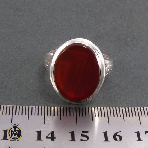 انگشتر عقیق قرمز مردانه - کد 8322 - تصویر 4