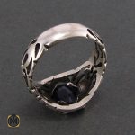 4 انگشتر نقره مردانه با نگین یاقوت کبود - کد 8174 - تصویر 4