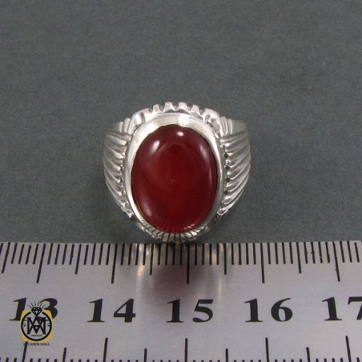 4 انگشتر عقیق قرمز مردانه - کد 8332 - تصویر 4