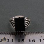 انگشتر عقیق سیاه مردانه - کد 8339 - تصویر 4