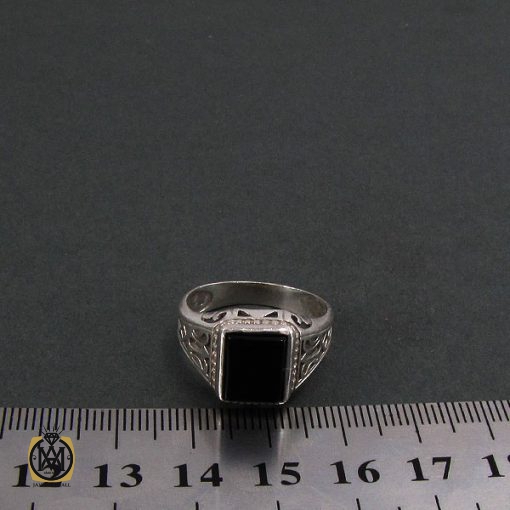 4 انگشتر عقیق سیاه مردانه - کد 8343 - تصویر 4