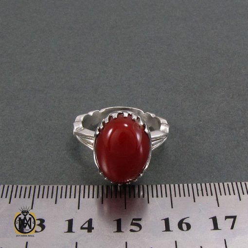 انگشتر عقیق قرمز مردانه - کد 8350 - تصویر 4