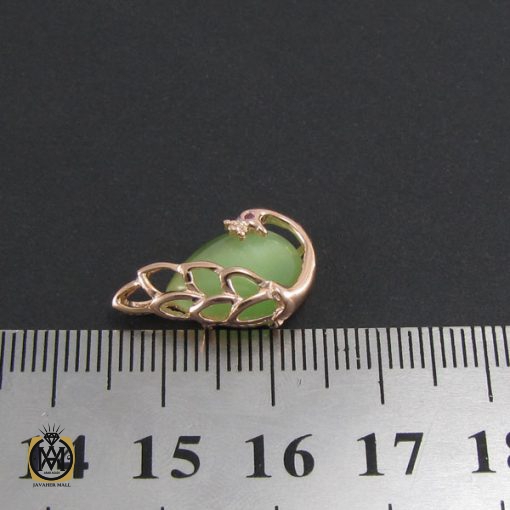 مدال چشم گربه زنانه طرح طاووس - کد 3031 - تصویر 4