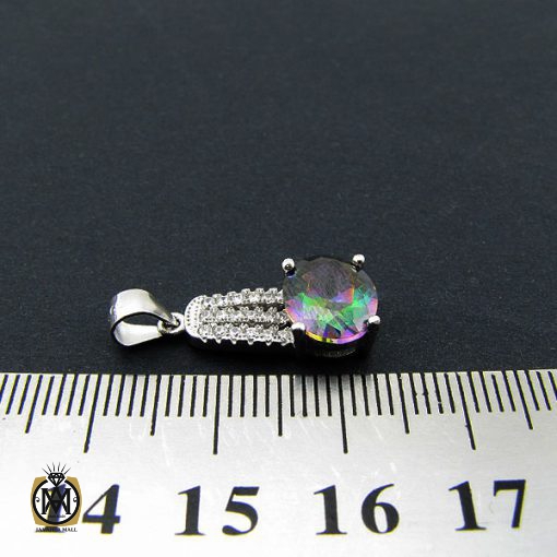 مدال توپاز هفت رنگ زنانه طرح نیکو - کد 3034 - تصویر 4