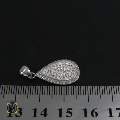 مدال نقره زنانه پر نگین ظریف طرح ماهرو - کد 3041 - تصویر 4