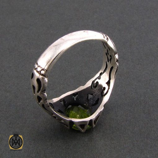 انگشتر نقره مردانه با نگین زبرجد - کد 8180 - تصویر 4