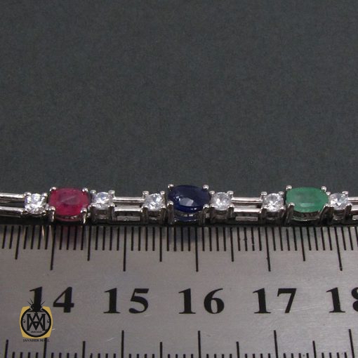 دستبند یاقوت و زمرد زنانه طرح مينو - کد 1048 - تصویر 4