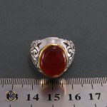 4 انگشتر عقیق یمن مردانه با رکاب طرح شبکه کاری هنر دست - کد 8199 - تصویر 4