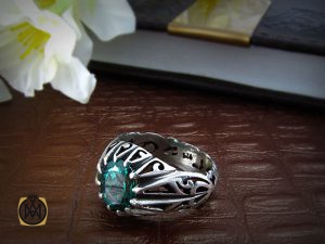 انگشتر نقره مردانه با نگین توپاز - کد 8175 - تصویر 5