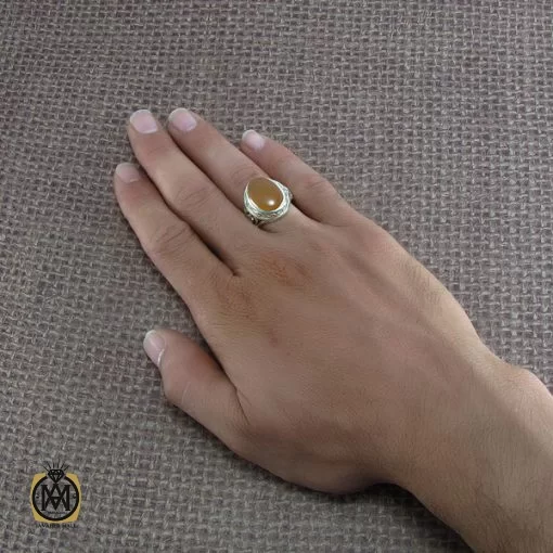 انگشتر عقیق یمن مردانه - کد 8227 - تصویر 5