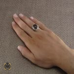 5 انگشتر عقیق مردانه خوش رنگ و معدنی - کد 8237 - تصویر 5