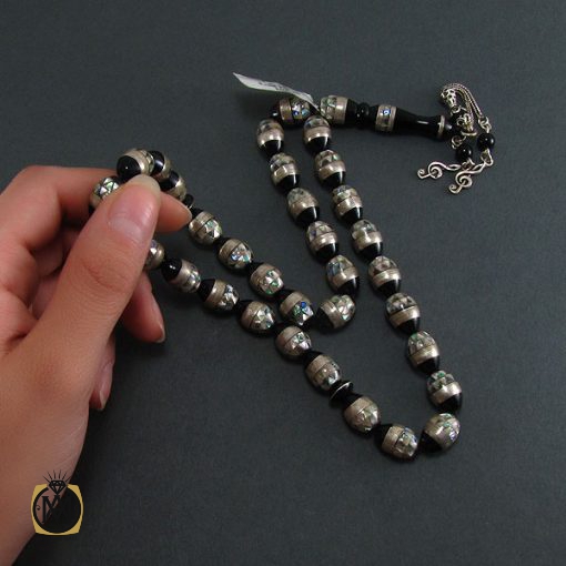 تسبیح یسر ، صدف و نقره 33 دانه لوکس و ارزشمند - کد 4091 - تصویر 5