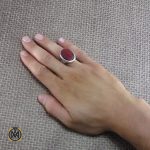 5 انگشتر عقیق خراسانی مرغوب مردانه با حکاکی یا صاحب الزمان - کد 8238 - تصویر 5