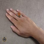 انگشتر عقیق یمن مردانه با حکاکی علی خازن علم النبی - کد 8246 - تصویر 5