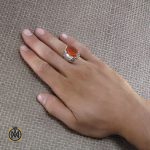 انگشتر عقیق یمن مردانه با حکاکی علی ولی الله - کد 8251 - تصویر 5