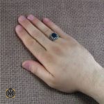 5 انگشتر نقره مردانه با نگین یاقوت کبود - کد 8179 - تصویر 5