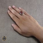 5 انگشتر عقیق یمن مردانه با حکاکی یا معین الضعفا - کد 8257 - تصویر 5
