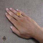5 انگشتر عقیق یمن شرف الشمس با حکاکی رفع الله رایة العباس - کد 8266 - تصویر 5
