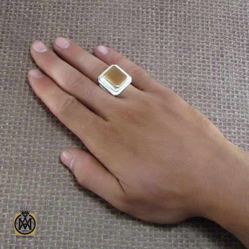5 انگشتر عقیق یمن با حکاکی یا الله محمود فی کل فعاله - کد 8267 - تصویر 5