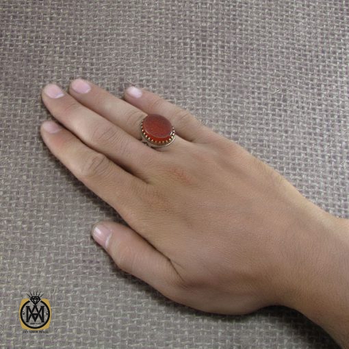5 انگشتر عقیق یمن با حکاکی ماشاالله لا قوه الا بالله ان ترن انا اقل منک مالا و ولدا - کد 8268 - تصویر 5