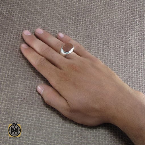 انگشتر عقیق یمن مردانه با حکاکی اشفع لی یا امیرالمومنین - کد 8270 - تصویر 5