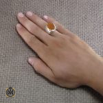 5 انگشتر عقیق یمن مردانه با حکاکی یا نفس الخیر مرسلین - کد 8273 - تصویر 5