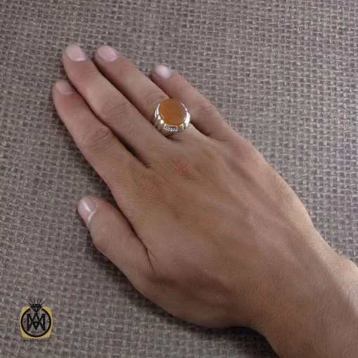 انگشتر عقیق یمن با حکاکی السلام علی ائمه النجبا - کد 8286 - تصویر 5