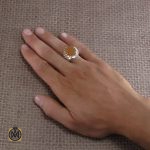 5 انگشتر عقیق یمن مردانه با حکاکی امن المتوکلون - کد 8288 - تصویر 5